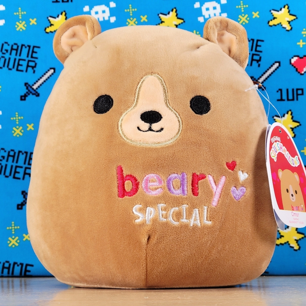 Squishmallow Omar the Bear 8" UltraSoft Stuffed Animal Valentine's Day Toy Plush